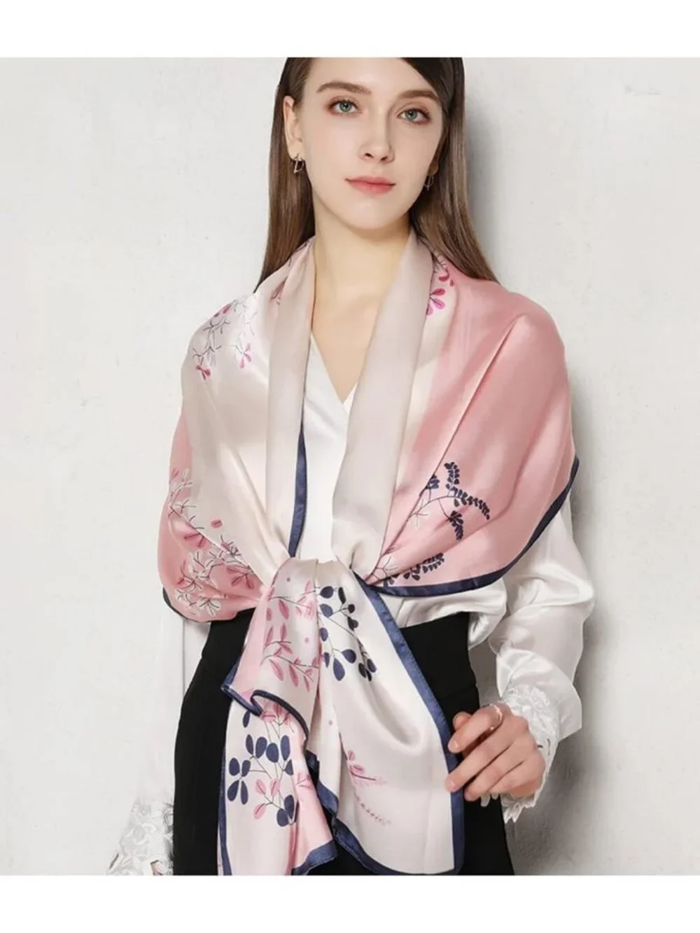Luxurious 100% Mulberry Silk Long Scarf for Women - Large Oblong Wrap